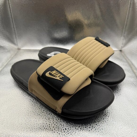 Size 8 Nike Offcourt Adjust Black Khaki Mens Comfort Slip On Slide DQ9624-004 - Picture 1 of 12